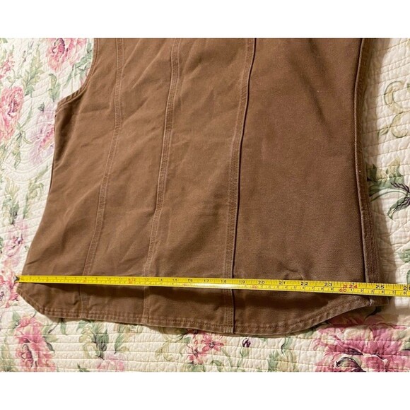 USA CARHARTT Sherpa Blanket Lined Canvas Work Vest Women’s Size XL Brown WV001 - Picture 13 of 13